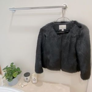 Black Faux Fur Evening Jacket